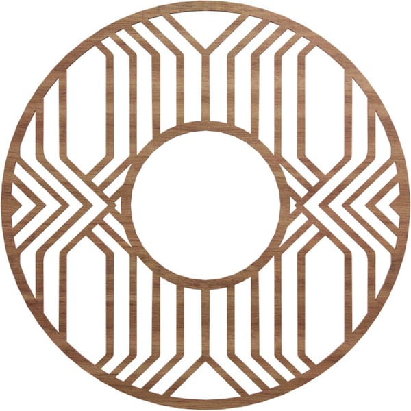 Ekena Millwork Empire Wood Fretwork Pierced Ceiling Medallion, Walnut, 26"OD x 9 1/2"ID x 1/4"T CMWP26X26X0250EPWA - main